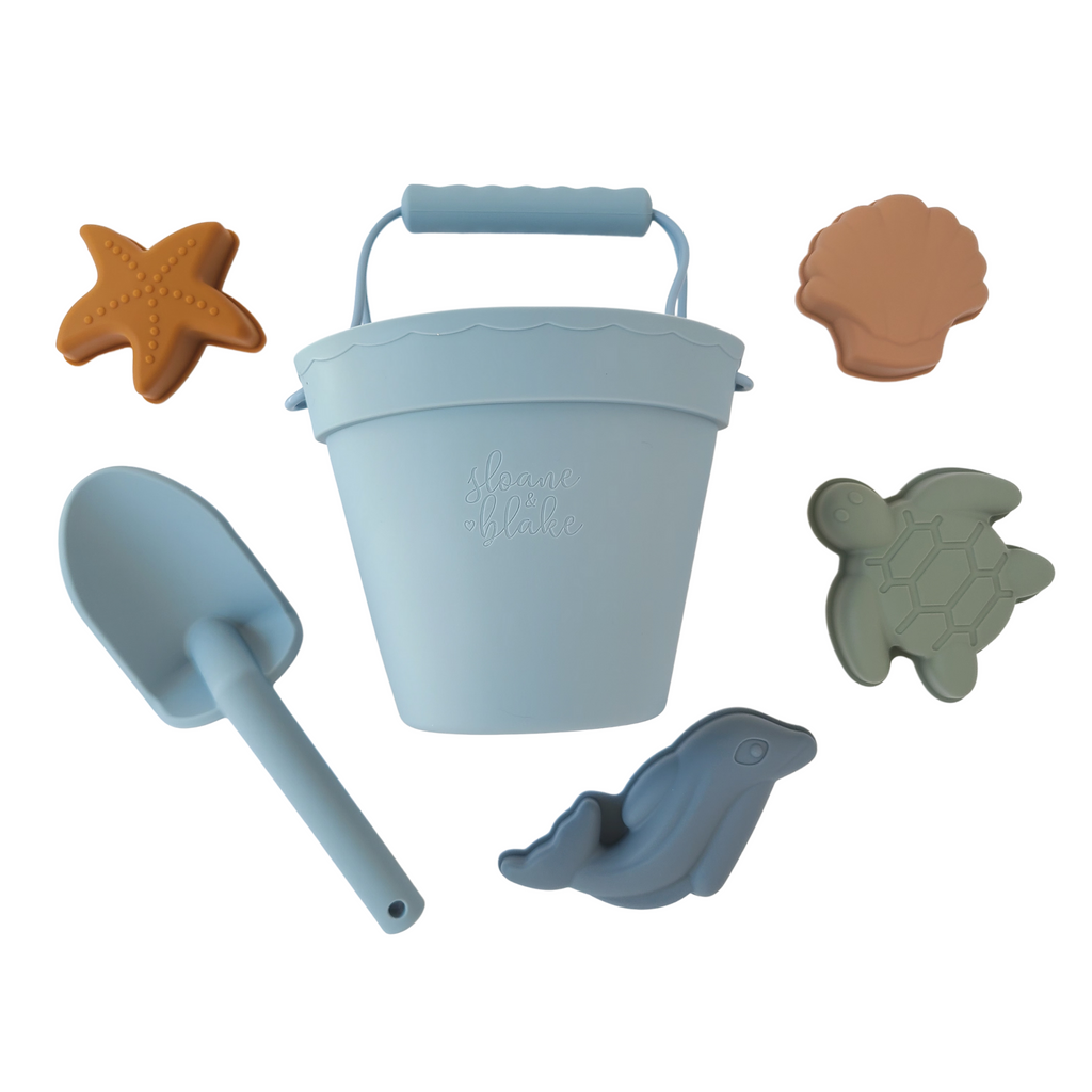 SILICONE BEACH TOY PLAYSET - Harbour Blue
