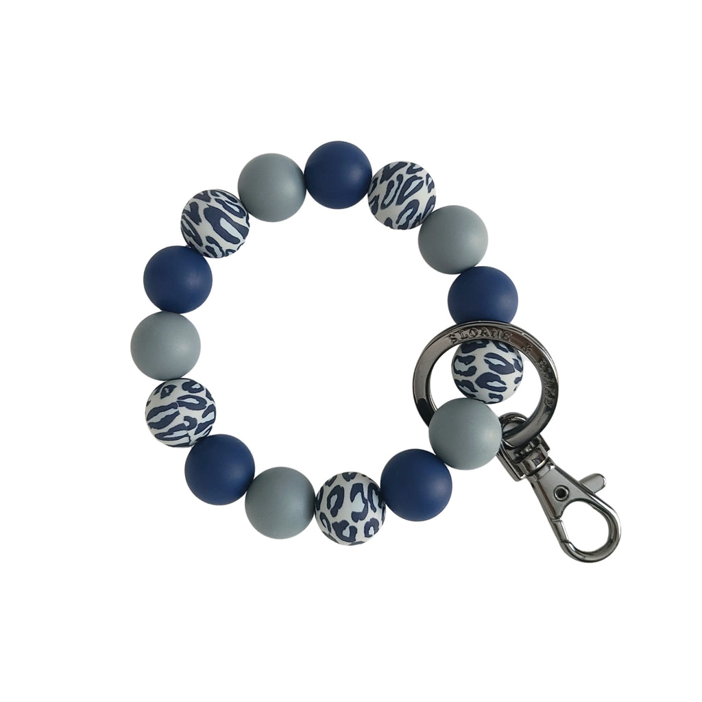 BLUE LEOPARD Bracelet Key Ring
