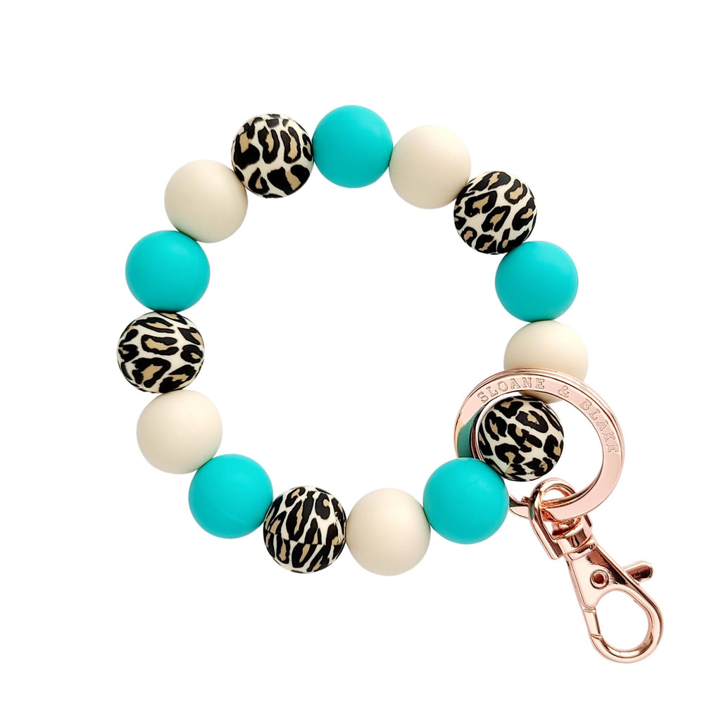 LEOPARD Bracelet Key Ring - Turquoise