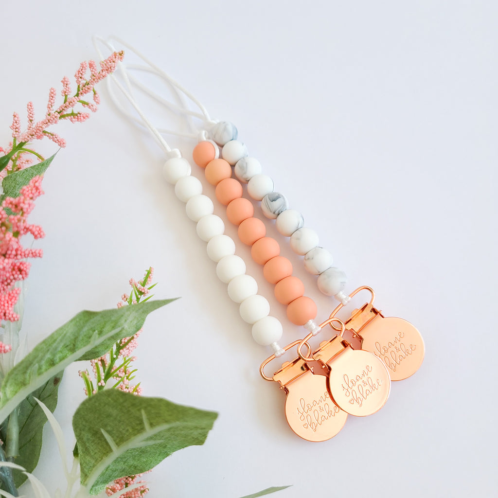 ROSE GOLD Pacifier Clip